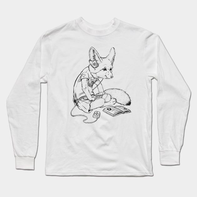 Tuning Out to Tune In Long Sleeve T-Shirt by AJIllustrates